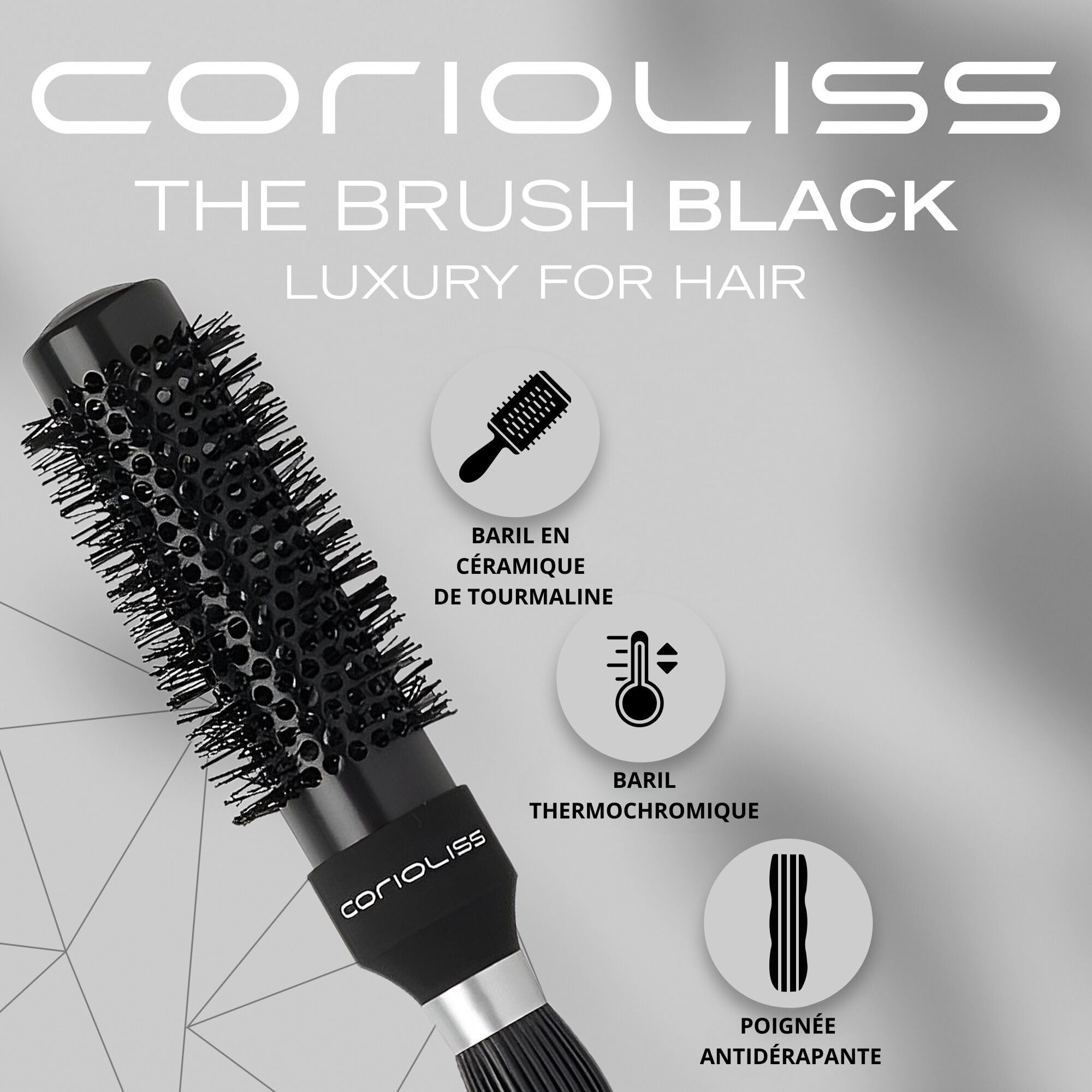 corioliss-brosse-ronde-thermique-c-ramique-33-mm-black-brushing-cheveux-courts image 2