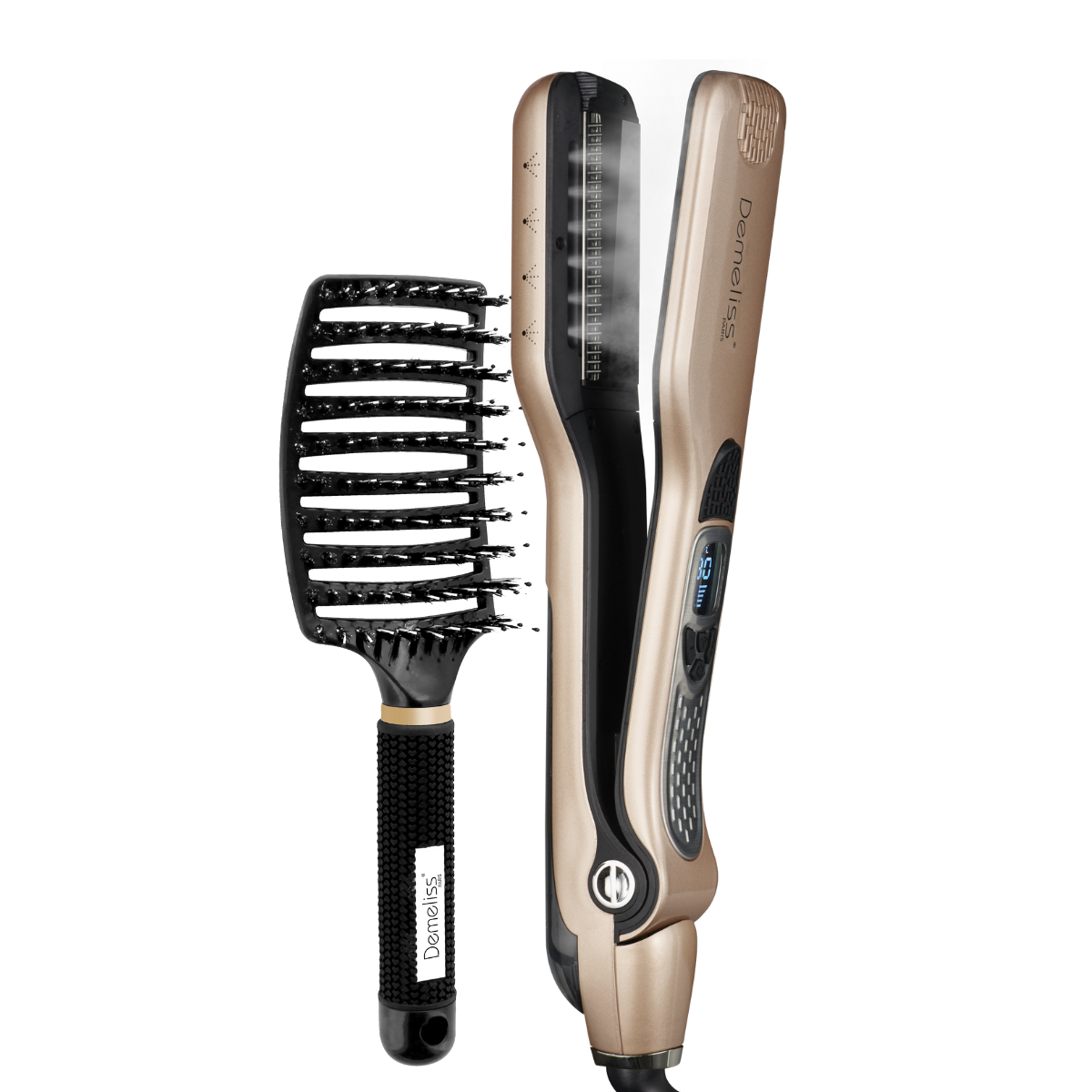 demeliss-paris-titanium-smooth-ritual-coffret-lisseur-vapeur-avec-brosse-paddle- image 1