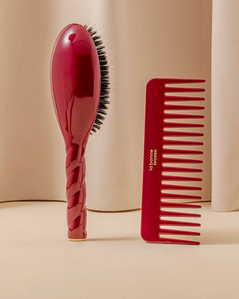 la-bonne-brosse-le-peigne-large-d-m-lant-en-ac-tate-rouge-cerise image 4