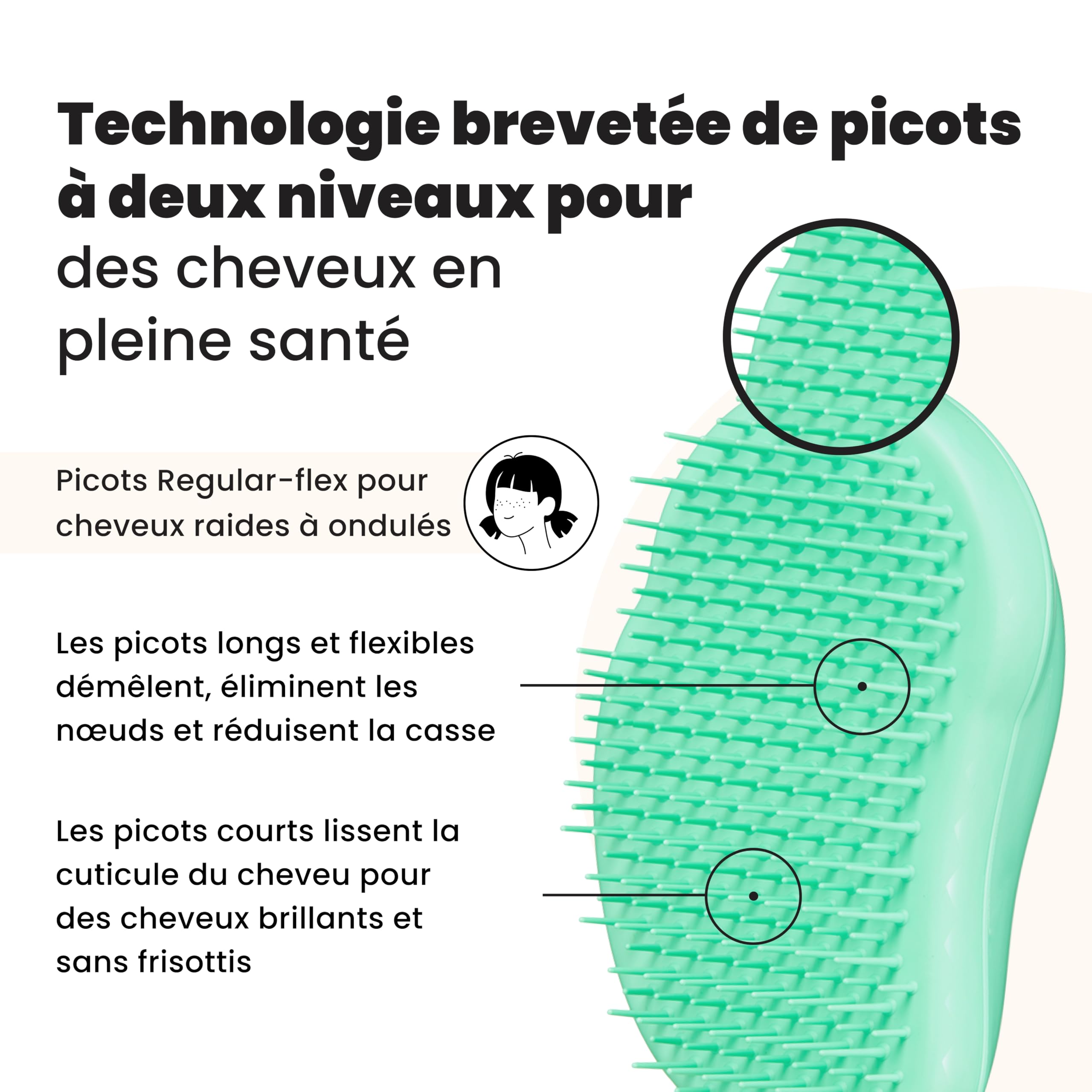 tangle-teezer-mini-original-vert-paradis-brosse-d-m-lante-enfant-et-voyage image 2